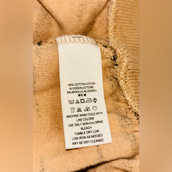 FREE PEOPLE Zaza Zebra Black Tan Distressed Raw Edge Puff Shoulder Top Medium - Picture 6 of 6